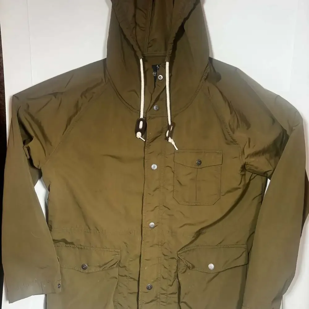 Flint and Tinder Jacket Men's XL Green Full Zip Snap Nylon Hooded Pockets Coat - Picture 1 of 2